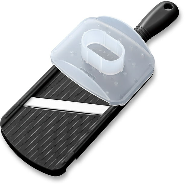 Food prep kitchen gadget Kyocera vegetable ceramic slicer with safety protector Food prep kitchen gadget Kyocera vegetable ceramic slicer with safety protector